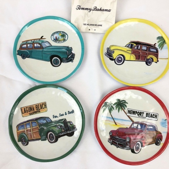 Tommy Bahama Other - Tommy Bahama Plates Melamine Beach Car Set of 4